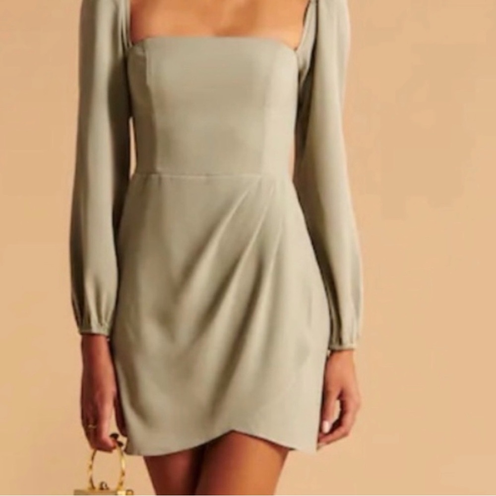 Abercrombie & Fitch Sage Crepe Mini Dress